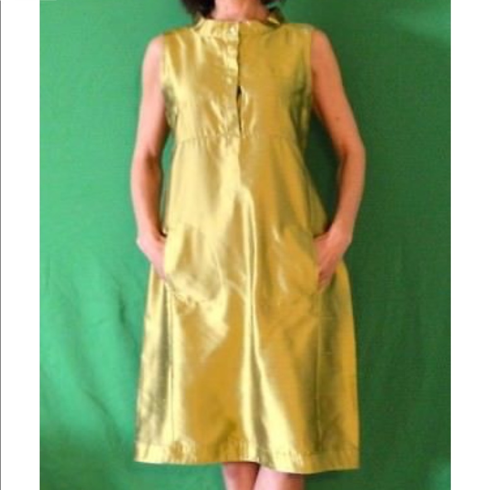 Sold—-S MAX MARA WOMEN'S Elegant Dress Shiny Silk